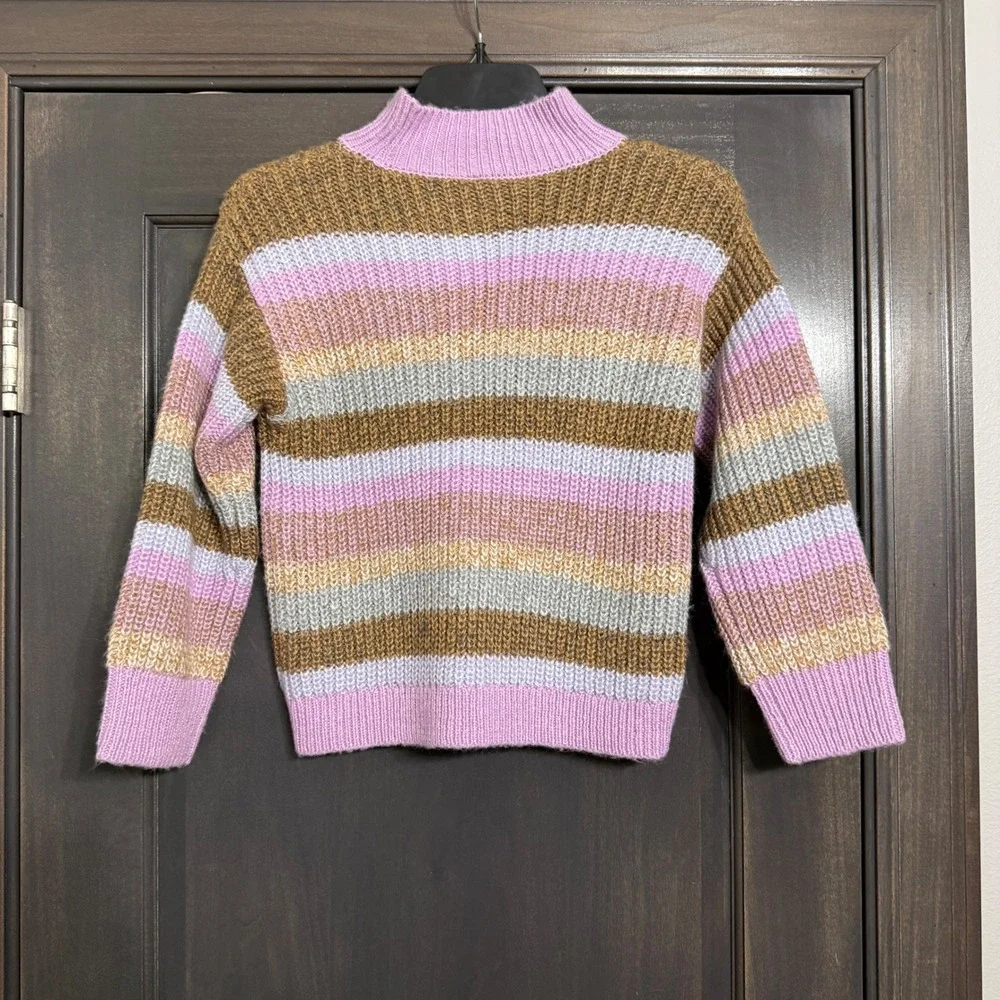 OshKosh Bgosh NWT Girls Size 8 Striped Mock‎ Neck Chunky Knit Sweater